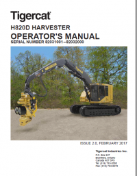 repair manual Tigercat Harvester H820D Operator’s Manual PDF