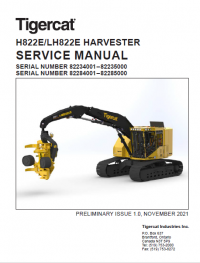 repair manual Tigercat Harvester H822E, LH822E Operators and Service Manual PDF