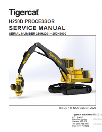 repair manual Tigercat H250D Processor Operators and Service Manual PDF