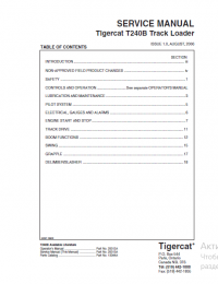repair manual Tigercat T240B Track Loader Operators and Service Manual PDF