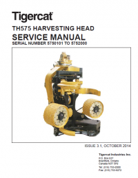 repair manual Tigercat Harvesting Head TH575 Service and Operators Manual PDF