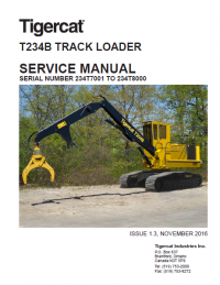 repair manual Tigercat Track Loader T234B Operator’s and Service Manual PDF