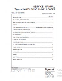 repair manual Tigercat S860C, LS870C SHOVEL LOGGER Operators and Service Manual PDF