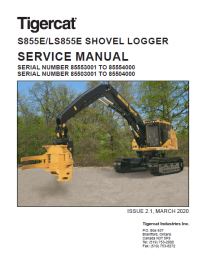 repair manual Tigercat S855E, LS855E SHOVEL LOGGER Operators Manual PDF