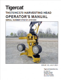repair manual Tigercat Harvesting Head TH570, HC570 Operators and Service Manual PDF