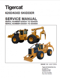 repair manual Tigercat 620D, 630D SKIDDER Operators and Service Manual PDF