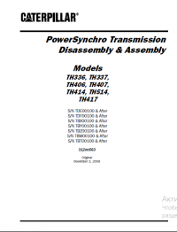 repair manual Caterpillar PowerSynchro Transmission TH336 - TH514 Disassembly and Assembly Manual PDF