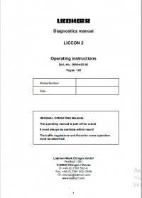 Diagnostic Software Liebherr LICCON 2 Diagnostic Manual PDF