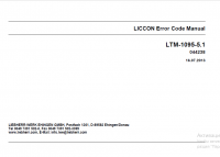 Diagnostic Software Liebherr LTM1095-5.1 LICCON 2 Error Code Manual PDF