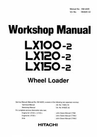 repair manual Hitachi Wheel Loader LX100-2, LX120-2, LX150-2 Workshop Manual PDF