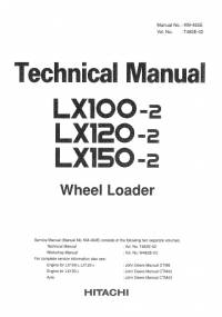 repair manual Hitachi Wheel Loader LX100-2, LX120-2, LX150-2 Technical Manual PDF