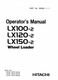 repair manual Hitachi Wheel Loader LX100-2, LX120-2, LX150-2 Operator’s Manual PDF