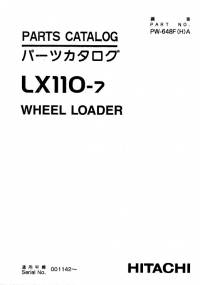 spare parts catalog Hitachi Wheel Loader LX110-7 Parts Catalog PDF