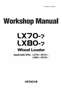 repair manual Hitachi Wheel Loader LX70-7, LX80-7 Workshop Manual PDF