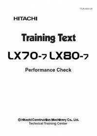 repair manual Hitachi Wheel Loader LX70-7, LX80-7 Performance Check PDF