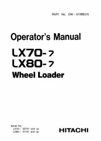 repair manual Hitachi Wheel Loader LX70-7, LX80-7 Operator’s Manual PDF
