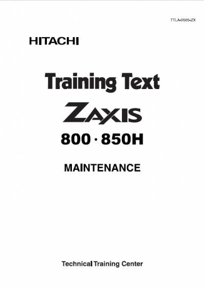 Download Hitachi Excavator ZX 800/850H Maintenance Training