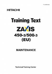 repair manual Hitachi Excavator Zaxis 450-3/500-3 (EU) Maintenance Training Text PDF