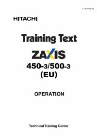 repair manual Hitachi Excavator Zaxis 450-3/500-3 (EU) Operation Training Text PDF