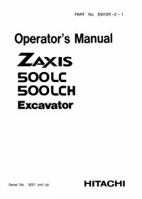 repair manual Hitachi Excavator Zaxis 500LC, 500LCH Operator’s Manual PDF