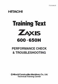 repair manual Hitachi Excavator Zaxis 600, 650H Training Text PDF