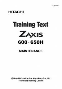 repair manual Hitachi Excavator Zaxis 600, 650H Maintenance Training Text PDF