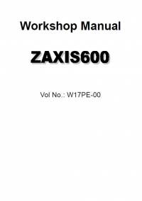 repair manual Hitachi Excavator Zaxis 600 Workshop Manual PDF
