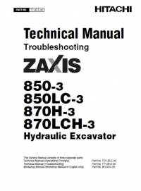 repair manual Hitachi Hydraulic Excavator Zaxis 850(LC)-3, 870(LC)H-3 Troubleshooting Technical Manual PDF