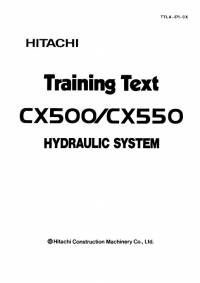 repair manual Hitachi CX500/CX550 Hydraulic System Training Text PDF