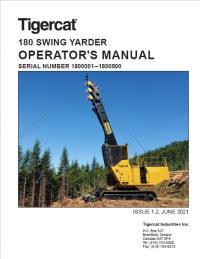 repair manual Tigercat Swing Yarder 180 Operator’s Manual PDF