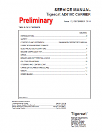 repair manual Tigercat AD610C CARRIER Operators and Service Manual PDF
