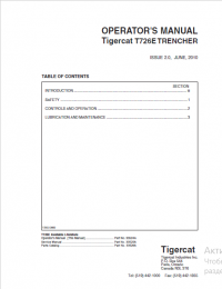 repair manual Tigercat T726E TRENCHER Operators Manual PDF
