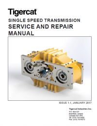 repair manual Tigercat SINGLE SPEED TRANSMISSION Service and Repair Manual PDF