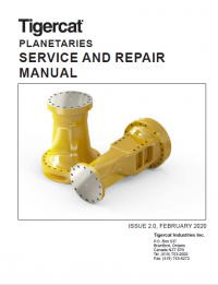 repair manual Tigercat Planetaries Service and Repair Manual PDF