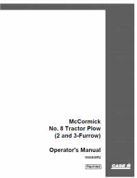 repair manual Case McCormick No.8 Tractor Plow 2 and 3-Furrow Operator’s Manual PDF