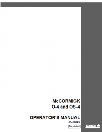 repair manual Case McCormick O-4 and OS-4 tractors PDF Operator’s Manual
