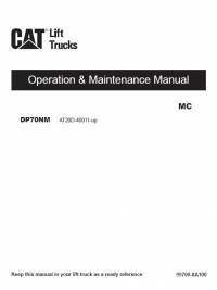repair manual Cat Lift Truck DP70NM MC Operation & Maintenance Manual PDF