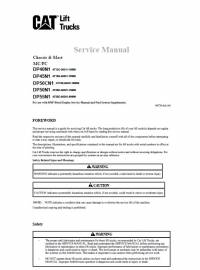 repair manual Cat Lift Trucks DP40N1, DP45N1, DP50CN1, DP50N1, DP55N1 Service Manual PDF