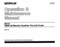 repair manual Cat Lift Trucks EC15, 3000LB Operation & Maintenance Manual PDF