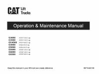 repair manual Cat Lift Trucks C Series Operation & Maintenance Manual PDF