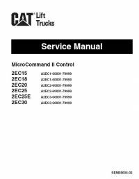 repair manual Cat Lift Trucks 2EC Series MicroCommand II Control Service Manual PDF