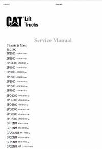 repair manual Cat Lift Trucks 2P, GP Series Service Manual PDF