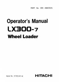 repair manual Hitachi Wheel Loader LX300-7 Operator’s Manual PDF
