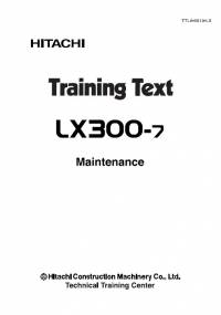 repair manual Hitachi Wheel Loader LX300-7 Maintenance Training Text PDF