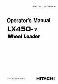repair manual Hitachi Wheel Loader LX450-7 Operator’s Manual PDF