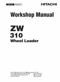 repair manual Hitachi Wheel Loader ZW310 Workshop Manual PDF