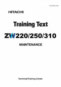 repair manual Hitachi Wheel Loader ZW220/250/310 Maintenance Training Text PDF
