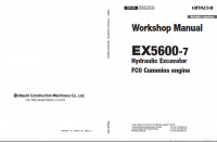 repair manual Hitachi Hydraulic Excavator EX5600-7 Workshop Manual PDF