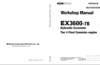 repair manual Hitachi Hydraulic Excavator EX3600-7B Workshop Manual PDF