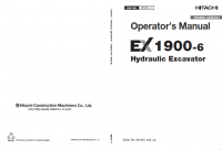repair manual Hitachi Hydraulic Excavator EX1900-6 Operators Manual PDF